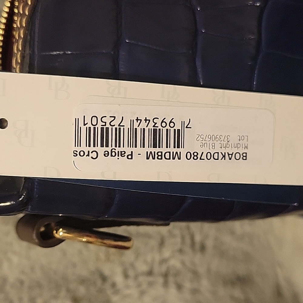 New Dooney & Bourke Oakdale Paige Crocodile Embossed Crossbody Midnight Blue - Picture 13 of 14